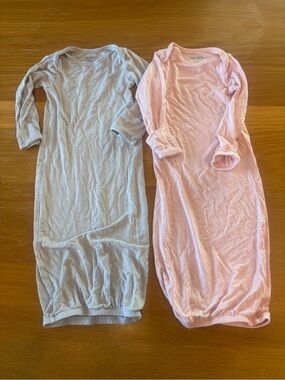 Carter's Baby Gowns - Light Pink & Light Gray 0-3M